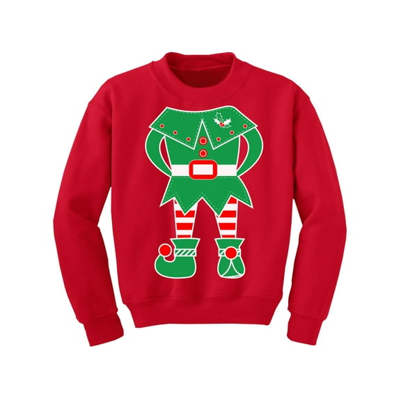 Awkward Styles Christmas Sweater for Boys Girls Kids Youth Green Elf Xmas Sweatshirt