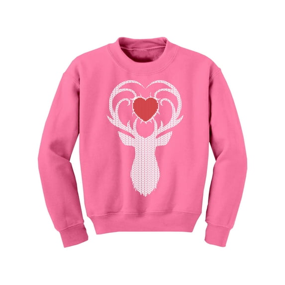 Awkward Styles Christmas Sweater for Boys Girls Kids Youth White Deer Xmas Heart Sweatshirt