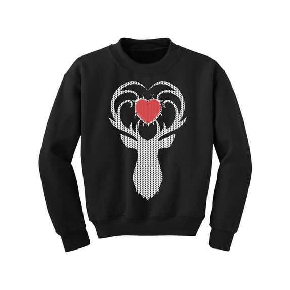 Awkward Styles Christmas Sweater for Boys Girls Kids Youth White Deer Xmas Heart Sweatshirt