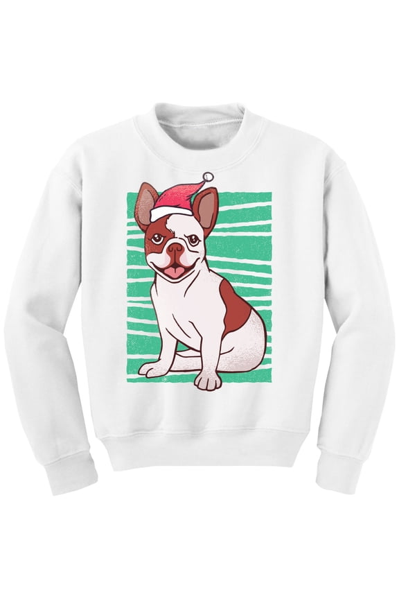 Christmas Sweater for Boys Girls Kids Youth Xmas Bulldog Sweatshirt