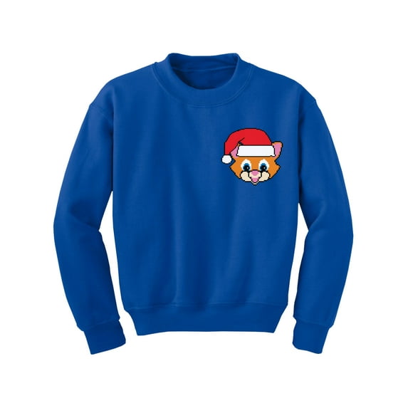 Awkward Styles Christmas Sweater for Boys Girls Kids Youth Xmas Santa Cat Sweatshirt Pocket Print