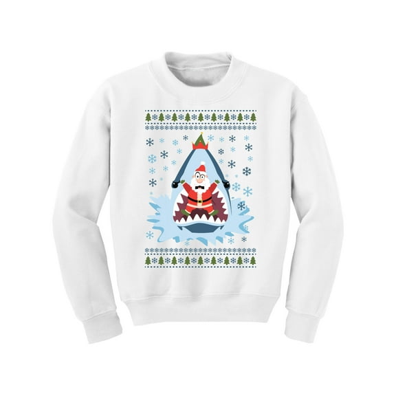 Awkward Styles Christmas Sweater for Boys Girls Kids Youth Xmas Santa in Shark Sweatshirt