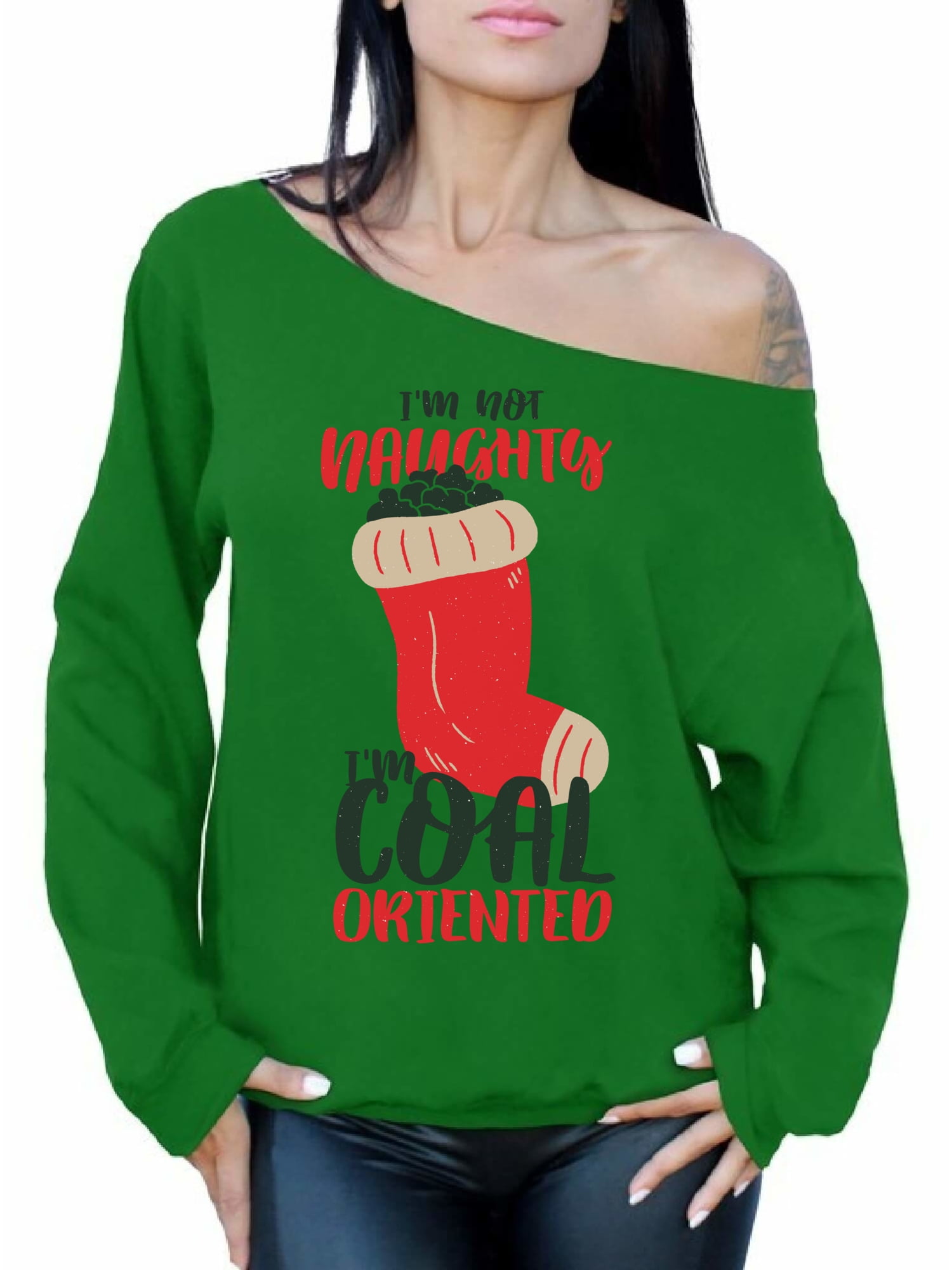 Christmas sweater off shoulder on sale