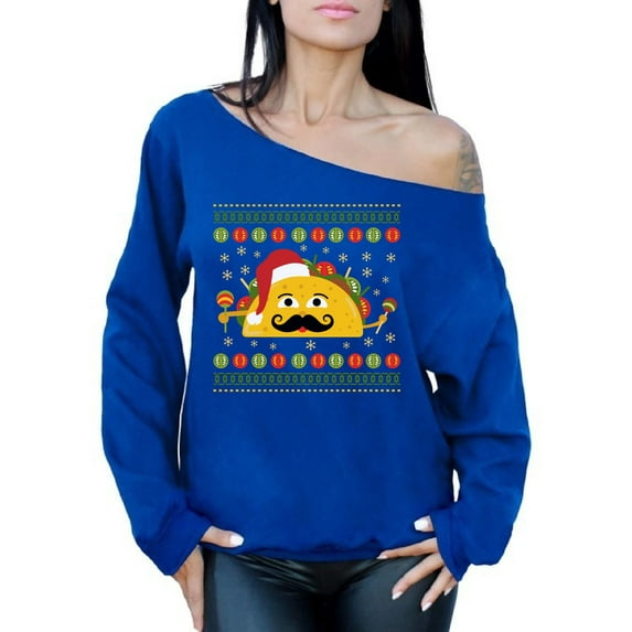 Awkward Styles Christmas Sweatshirt Off Shoulder Xmas Taco Sweater