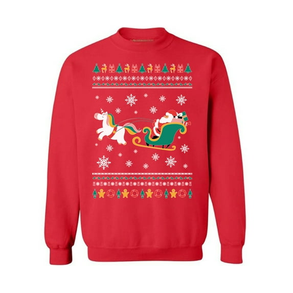 Awkward Styles Christmas Sweatshirt Xmas Santa Unicorn Sweater