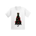 thumbnail image 1 of Awkward Styles Christmas T-Shirt for Boys Girls Cat Xmas Tree Kids T Shirts, 1 of 4
