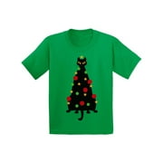 Awkward Styles Ugly Christmas T-Shirt for Boys Girls Cat Xmas Tree Kids T Shirts