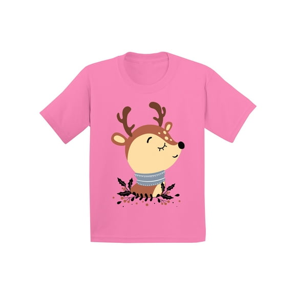 Awkward Styles Christmas T-Shirt for Boys Girls Cute Little Deer Xmas Kids T Shirts