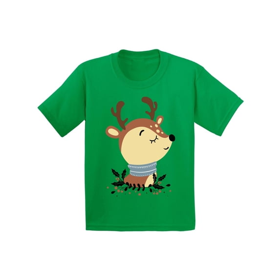 Awkward Styles Christmas T-Shirt for Boys Girls Cute Little Deer Xmas Kids T Shirts