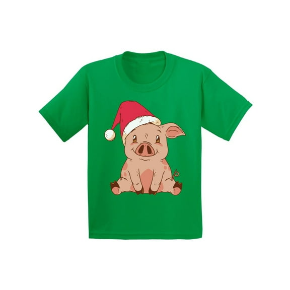 Awkward Styles Christmas T-Shirt for Boys Girls Little Xmas Pig Kids T Shirts