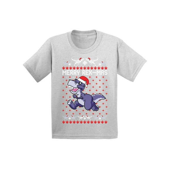 Awkward Styles Ugly Christmas T-Shirt for Boys Girls Merry Rexmas Xmas Toddler Shirt