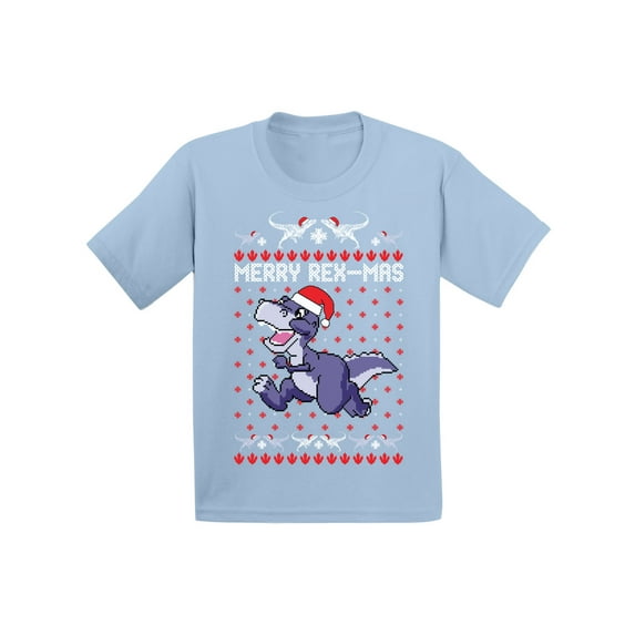 Awkward Styles Ugly Christmas T-Shirt for Boys Girls Merry Rexmas Xmas Toddler Shirt
