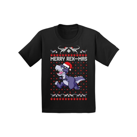 Awkward Styles Ugly Christmas T-Shirt for Boys Girls Merry Rexmas Xmas Toddler Shirt