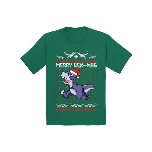 Awkward Styles Ugly Christmas T-Shirt for Boys Girls Merry Rexmas Xmas Toddler Shirt
