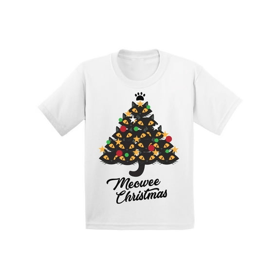 Awkward Styles Christmas T-Shirt for Boys Girls Xmas Cat Kids T Shirts