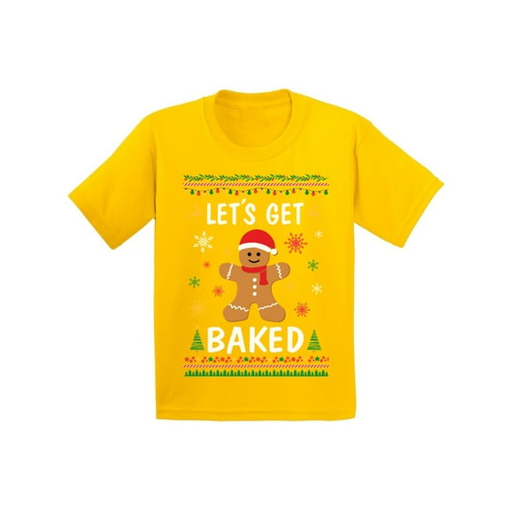 Awkward Styles Christmas T-Shirt for Boys Girls Xmas Gingerbread Man Kids T Shirts
