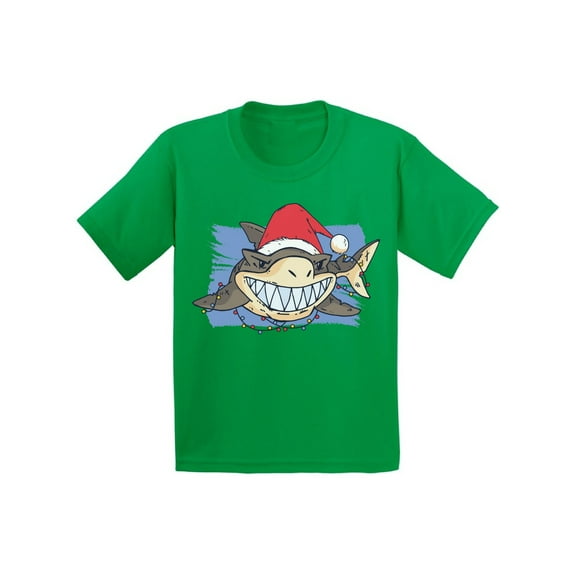 Awkward Styles Christmas T-Shirt for Boys Girls Xmas Shark Kids T Shirts