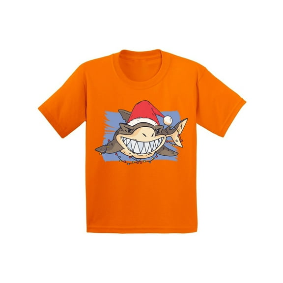Awkward Styles Christmas T-Shirt for Boys Girls Xmas Shark Kids T Shirts