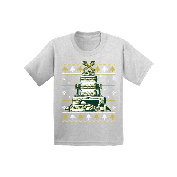 Awkward Styles Christmas T-Shirt for Girls Boys Auto Xmas Tree Kids T Shirts