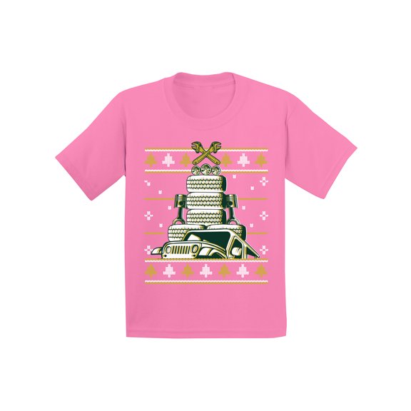 Awkward Styles Christmas T-Shirt for Girls Boys Auto Xmas Tree Kids T Shirts