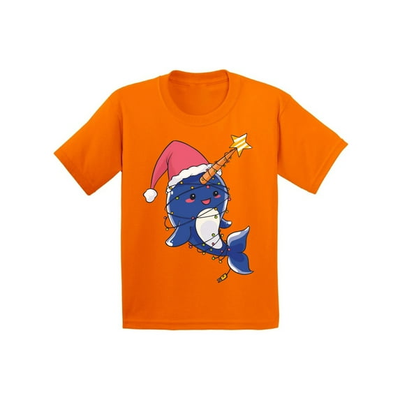 Awkward Styles Christmas T-Shirt for Girls Boys Xmas Narwhal Kids T Shirts