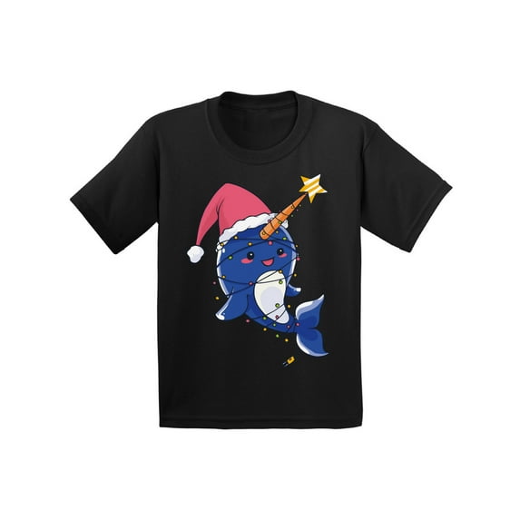 Awkward Styles Christmas T-Shirt for Girls Boys Xmas Narwhal Kids T Shirts