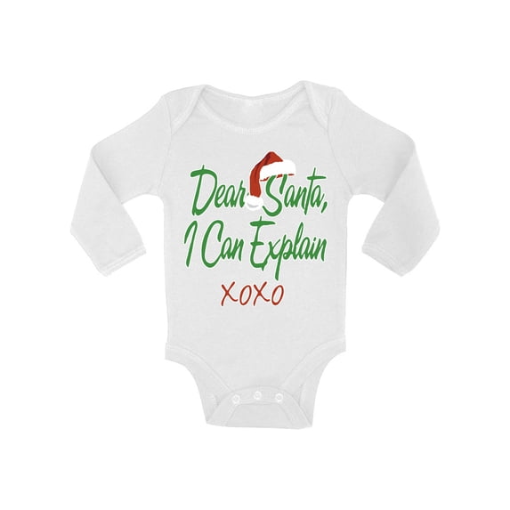 Awkward Styles Xmas Baby Outfit Bodysuit Dear Santa I Can Explain Christmas Baby Romper
