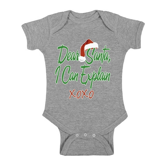 Awkward Styles Xmas Baby Outfit Bodysuit Dear Santa I Can Explain Christmas Romper
