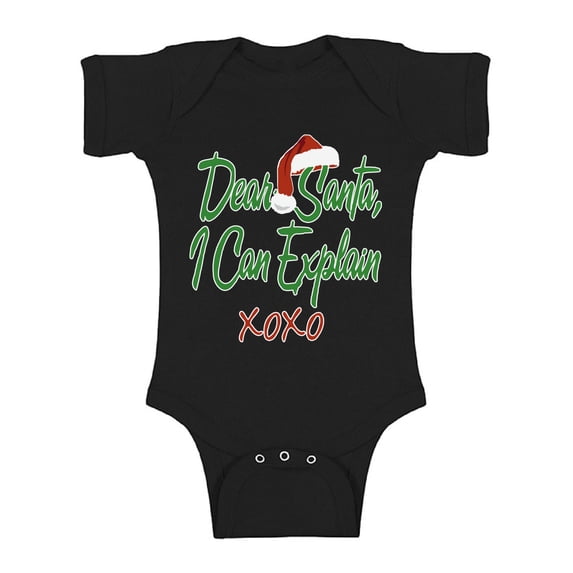 Awkward Styles Xmas Baby Outfit Bodysuit Dear Santa I Can Explain Christmas Romper
