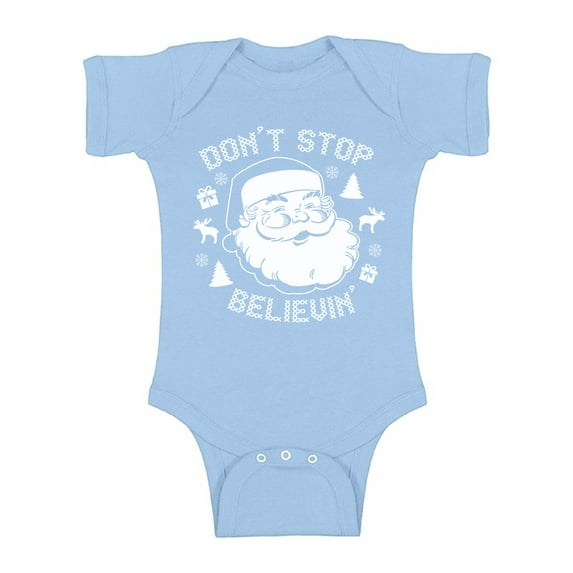 Awkward Styles Xmas Baby Outfit Bodysuit Don't Stop Believin Christmas Romper