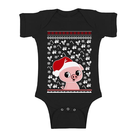Awkward Styles Xmas Baby Outfit Bodysuit Pig Christmas Pattern Romper