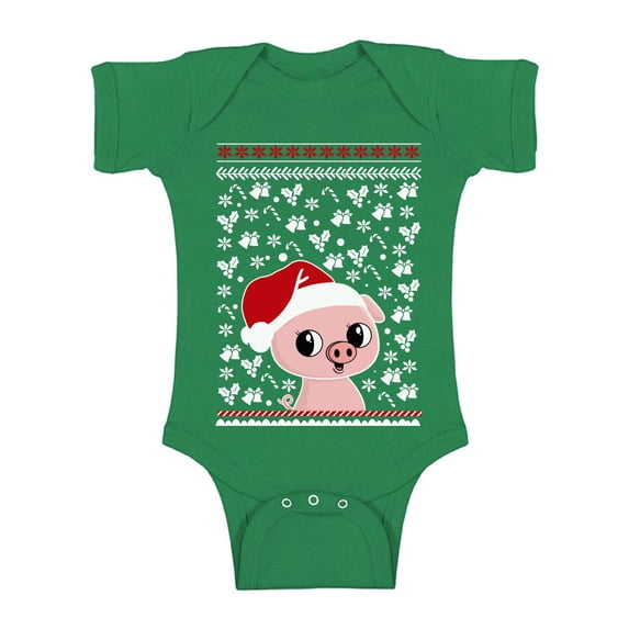Awkward Styles Xmas Baby Outfit Bodysuit Pig Christmas Pattern Romper