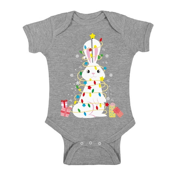 Awkward Styles Xmas Baby Outfit Bodysuit Rabbit Christmas Tree Romper