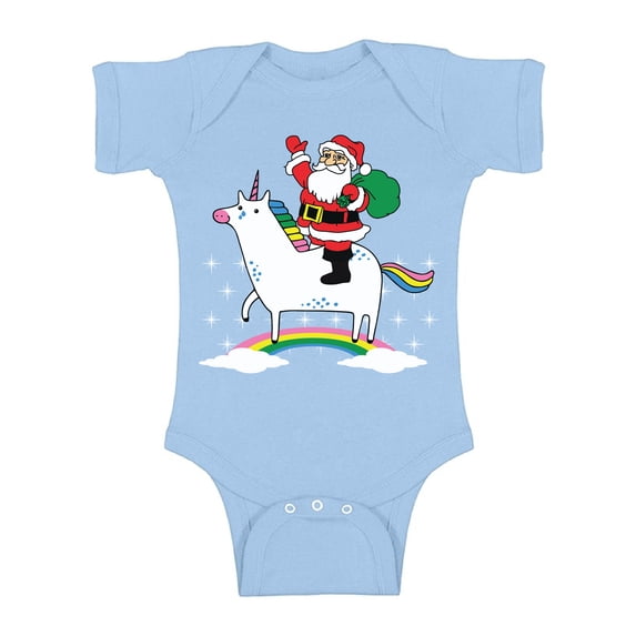 Awkward Styles Xmas Baby Outfit Bodysuit Unicorn Santa Christmas Rainbow Romper