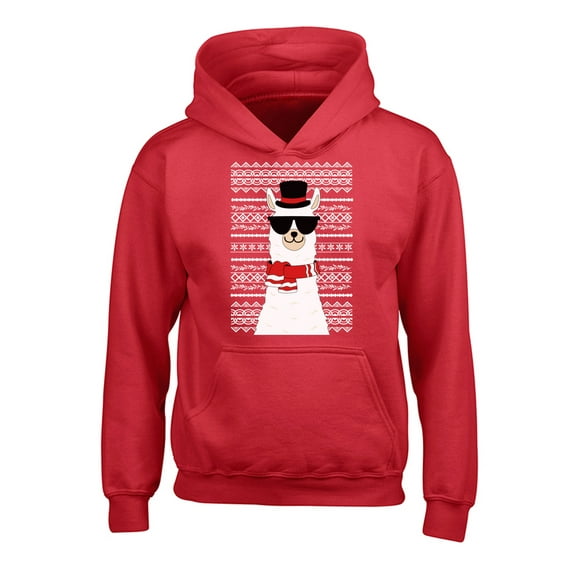 Awkward Styles Xmas Hoodies for Kids Youth Christmas Llama Sweatshirt