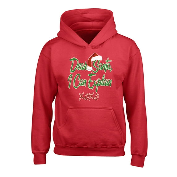Awkward Styles Xmas Hoodies for Kids Youth Dear Santa I Can Explain Christmas Sweatshirt