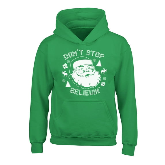 Awkward Styles Xmas Hoodies for Kids Youth Don't Stop Believin Christmas Sweatshirt
