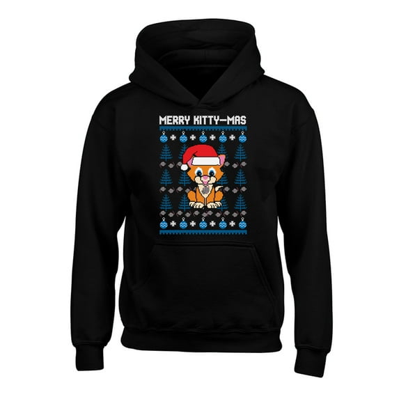 Awkward Styles Xmas Hoodies for Kids Youth Merry Christmas Kittymas Sweatshirt