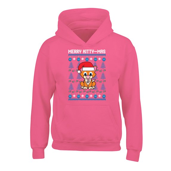 Awkward Styles Xmas Hoodies for Kids Youth Merry Christmas Kittymas Sweatshirt