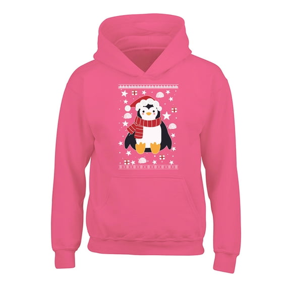 Awkward Styles Xmas Hoodies for Kids Youth Penguin Christmas Pattern Sweatshirt