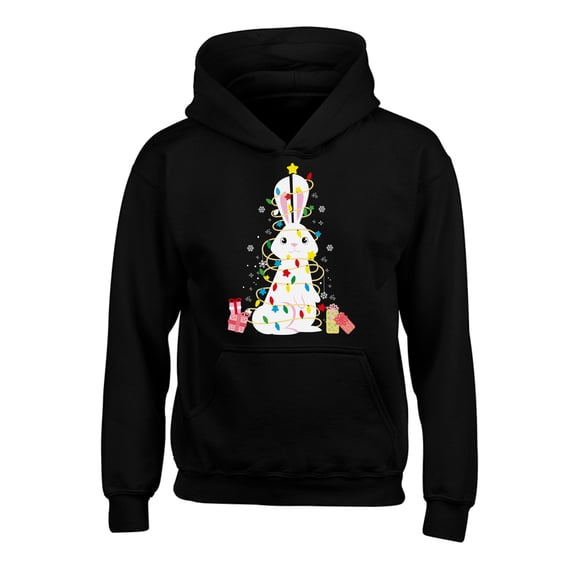 Awkward Styles Xmas Hoodies for Kids Youth Rabbit Christmas Tree Sweatshirt