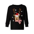 thumbnail image 1 of Awkward Styles Xmas Long Sleeve Shirt for Girls Boys Deer in Red Xmas Hat Shirt, 1 of 4