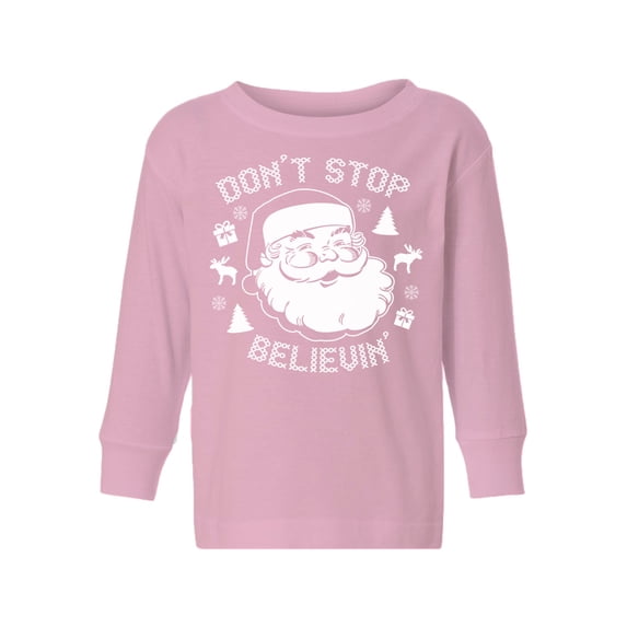 Awkward Styles Xmas Long Sleeve Shirt for Girls Boys Toddler Don't Stop Believin Christmas Shirt