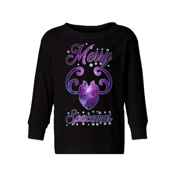 Awkward Styles Xmas Long Sleeve Shirt for Girls Boys Toddler Merry Spacemas Christmas Shirt
