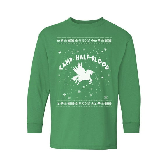 Awkward Styles Xmas Long Sleeve Shirt for Kids Youth Boys Girls Christmas Camp Half-Blood Shirt