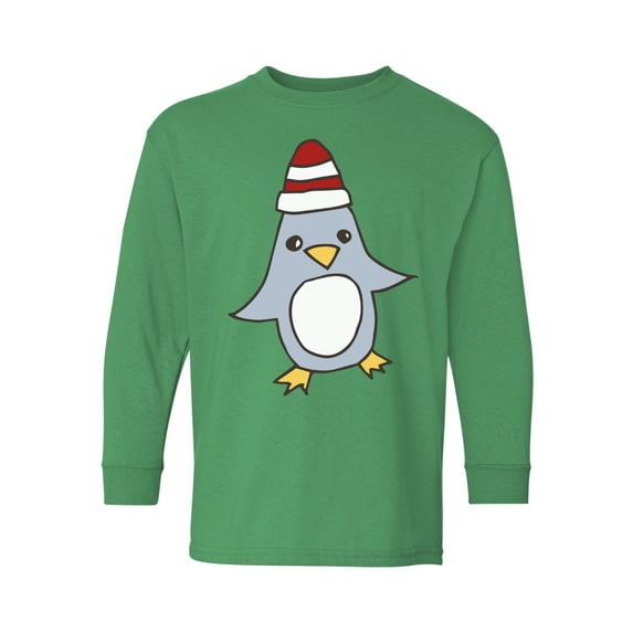 Awkward Styles Xmas Long Sleeve Shirt for Kids Youth Boys Girls Christmas Penguin Cartoon Shirt