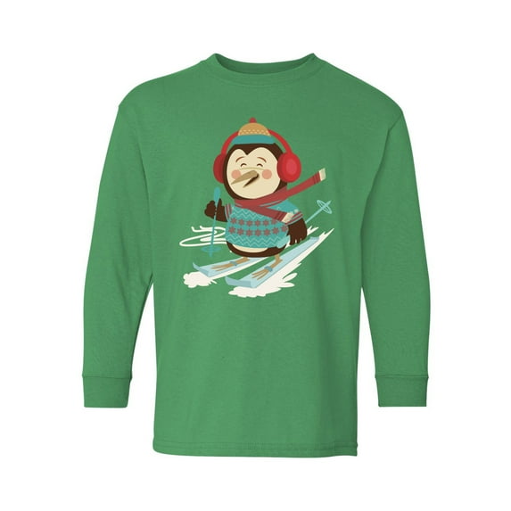 Awkward Styles Ugly Xmas Long Sleeve Shirt for Kids Youth Boys Girls Christmas Penguin Shirt