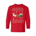 thumbnail image 1 of Awkward Styles Ugly Xmas Long Sleeve Shirt for Kids Youth Boys Girls Christmas Santa with Unicorn Shirt, 1 of 4