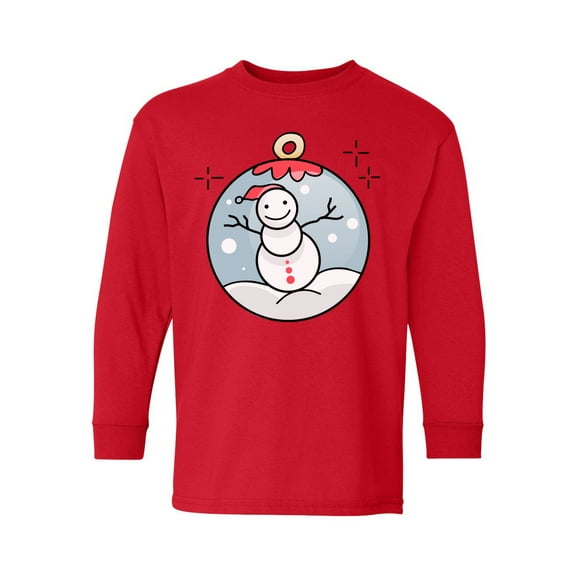 Awkward Styles Xmas Long Sleeve Shirt for Kids Youth Boys Girls Christmas Snowman Shirt