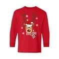 thumbnail image 1 of Awkward Styles Ugly Xmas Long Sleeve Shirt for Kids Youth Boys Girls Deer in Red Xmas Hat Shirt, 1 of 4